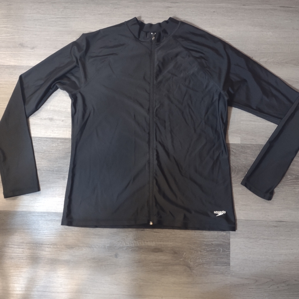 Speedo Black PowerFLEX zip up top